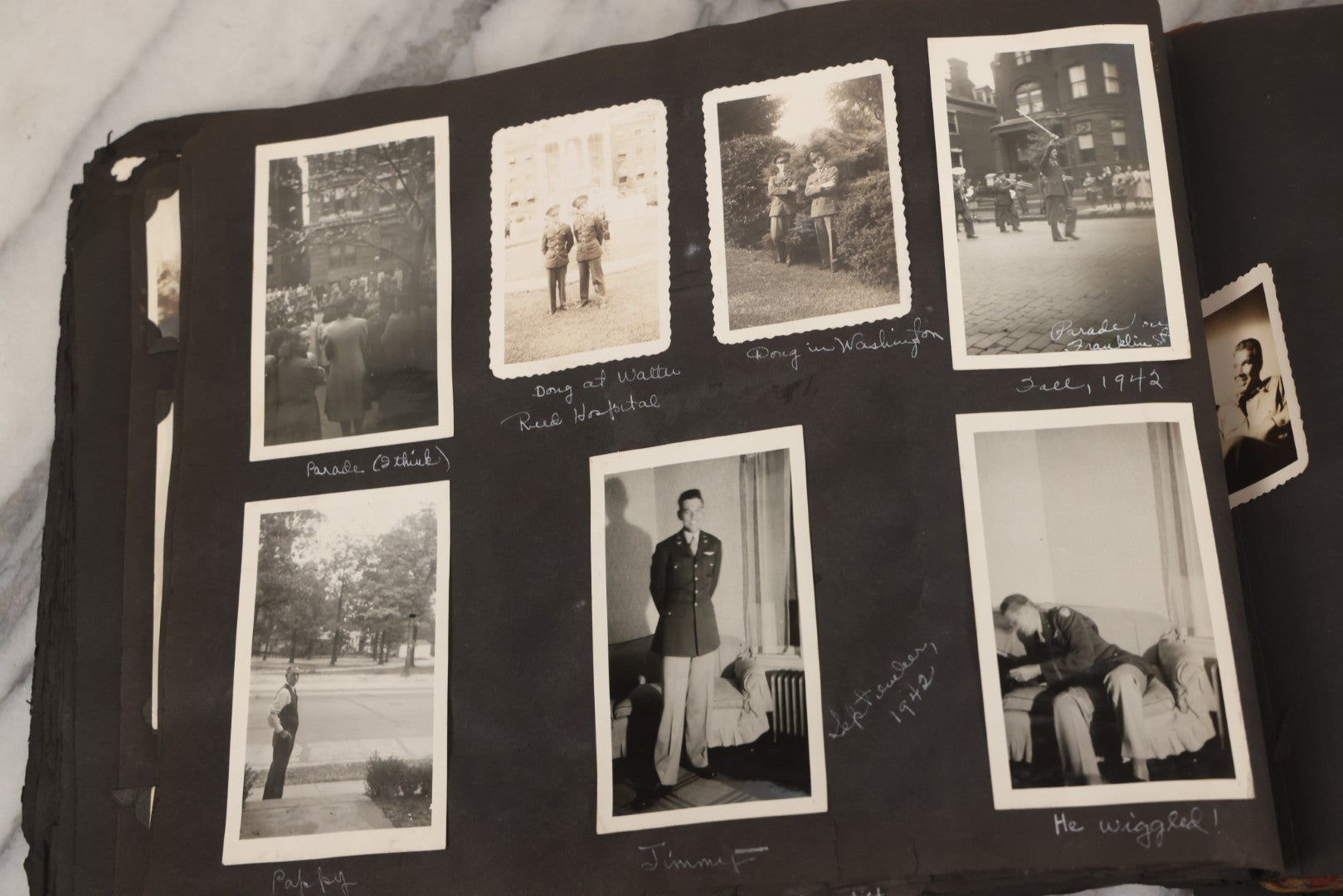 Lot 046 - Pair Of Vintage Snapshot Photo Albums Containing 600+ Photos Of Army National Guard Training & Life In The Lead Up To World War Two, 1938–1942, Albums Of Sgt. D.L. Dressler, With Notes Referencing Dec. 7, 1941 Pearl Harbor, Many Domestic Bases