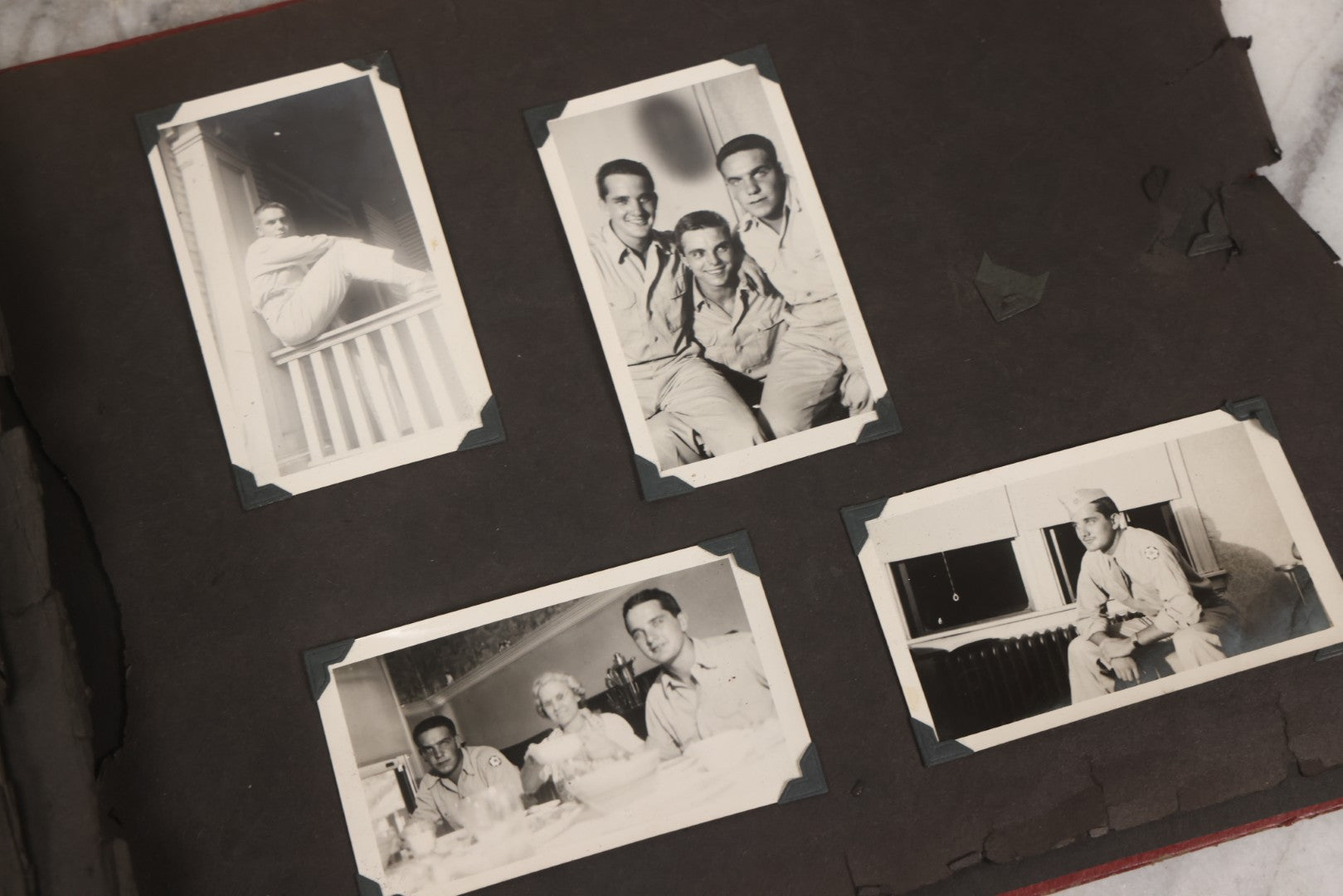 Lot 046 - Pair Of Vintage Snapshot Photo Albums Containing 600+ Photos Of Army National Guard Training & Life In The Lead Up To World War Two, 1938–1942, Albums Of Sgt. D.L. Dressler, With Notes Referencing Dec. 7, 1941 Pearl Harbor, Many Domestic Bases