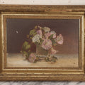 Lot 047 - Antique Still Life Oil On Canvas Painting Of Morning Glories In Gilt Gesso Frame, Late 19th Century, 23-5/8" x 17-3/4"