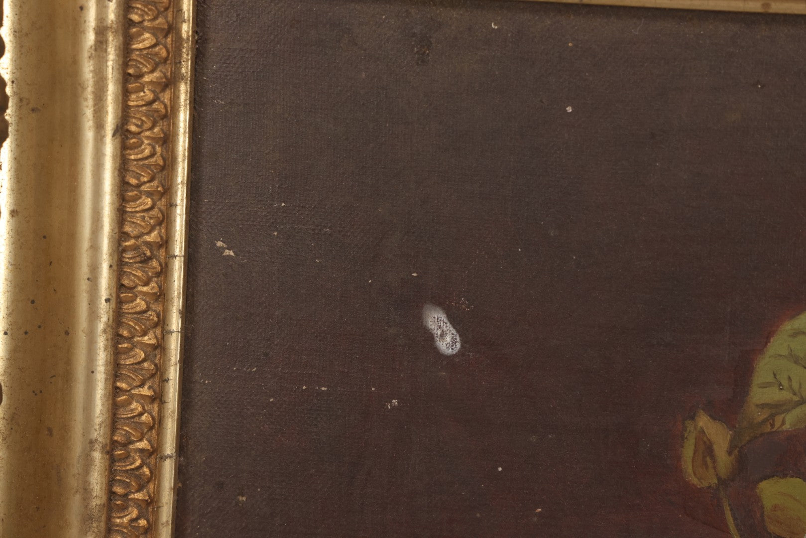 Lot 047 - Antique Still Life Oil On Canvas Painting Of Morning Glories In Gilt Gesso Frame, Late 19th Century, 23-5/8" x 17-3/4"