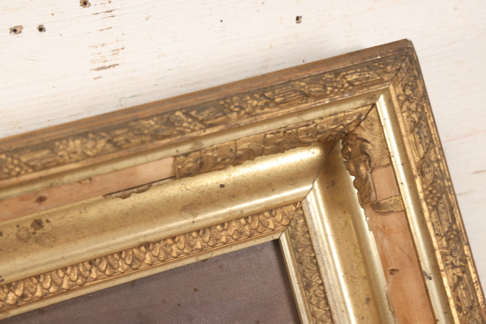 Lot 047 - Antique Still Life Oil On Canvas Painting Of Morning Glories In Gilt Gesso Frame, Late 19th Century, 23-5/8" x 17-3/4"