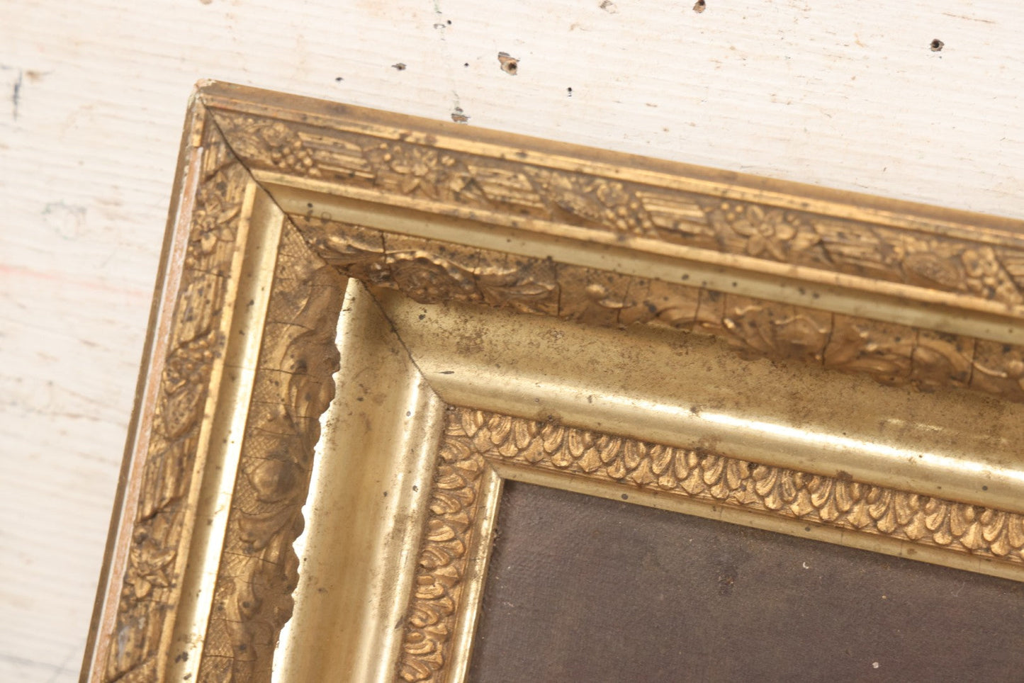 Lot 047 - Antique Still Life Oil On Canvas Painting Of Morning Glories In Gilt Gesso Frame, Late 19th Century, 23-5/8" x 17-3/4"