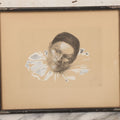 Lot 052 - Vintage Etching With Hand Coloring Of Clown In Ruffled Collar, Signed J.P. Ham, Numbered 36/300, Framed, 14-1/4" x 11-3/4"