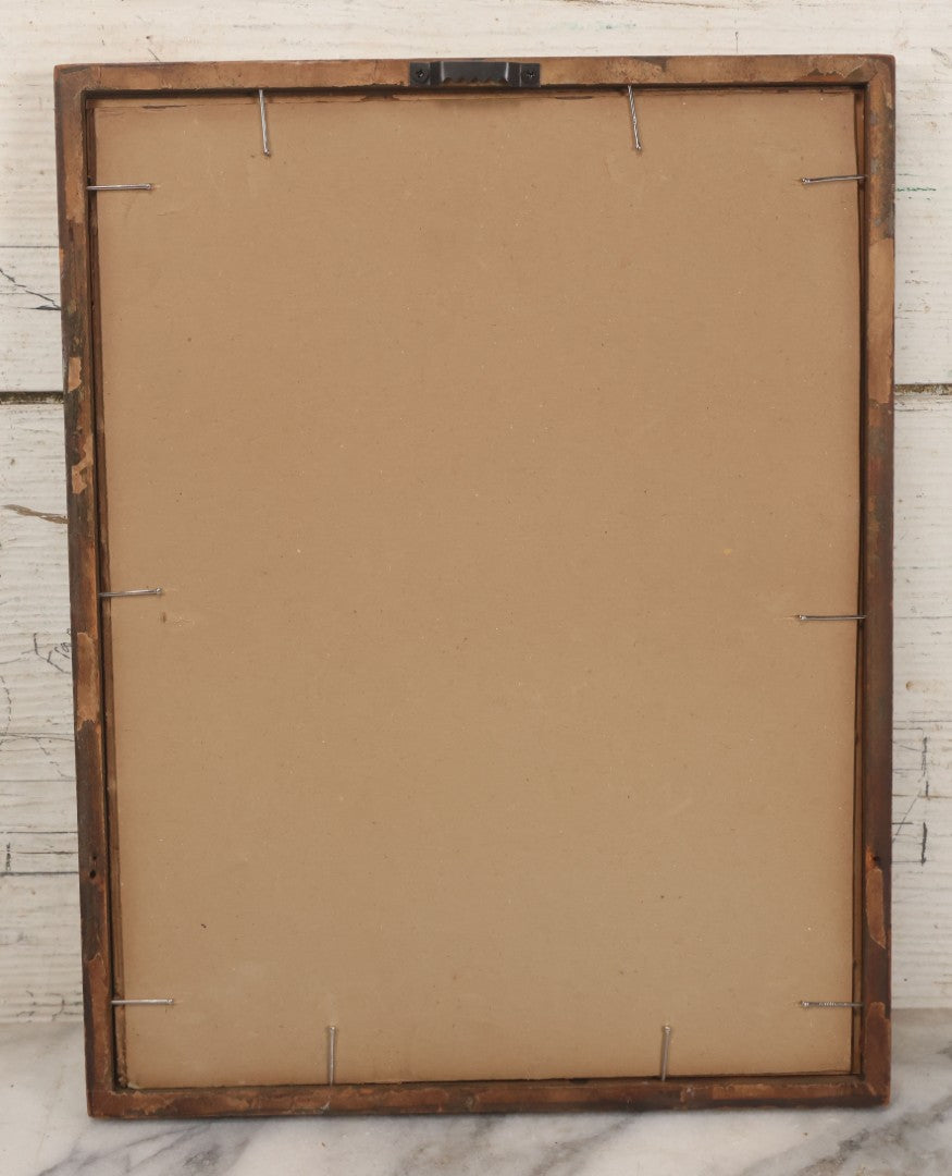 Lot 053 - Antique “Veil Of Veronica” Lithograph Print Of Jesus Christ, Copyright The House Of Art, New York, No. A-33, With Eye-Opening Illusion, In Original Frame, 10" x 12-3/4"