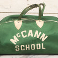 Lot 056 - Vintage Green Gym Bag From McCann Technical School, North Adams, Massachusetts