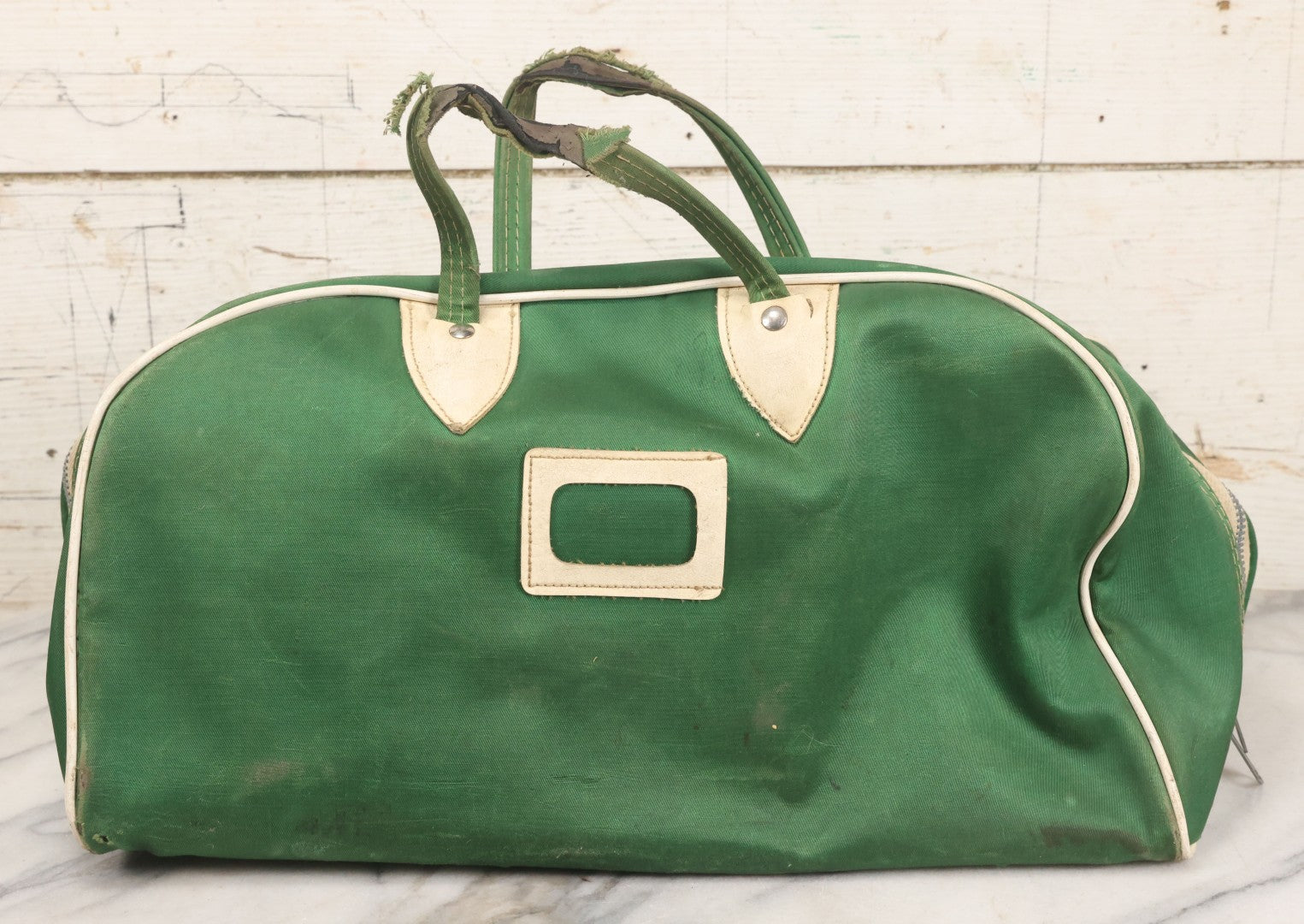 Lot 056 - Vintage Green Gym Bag From McCann Technical School, North Adams, Massachusetts