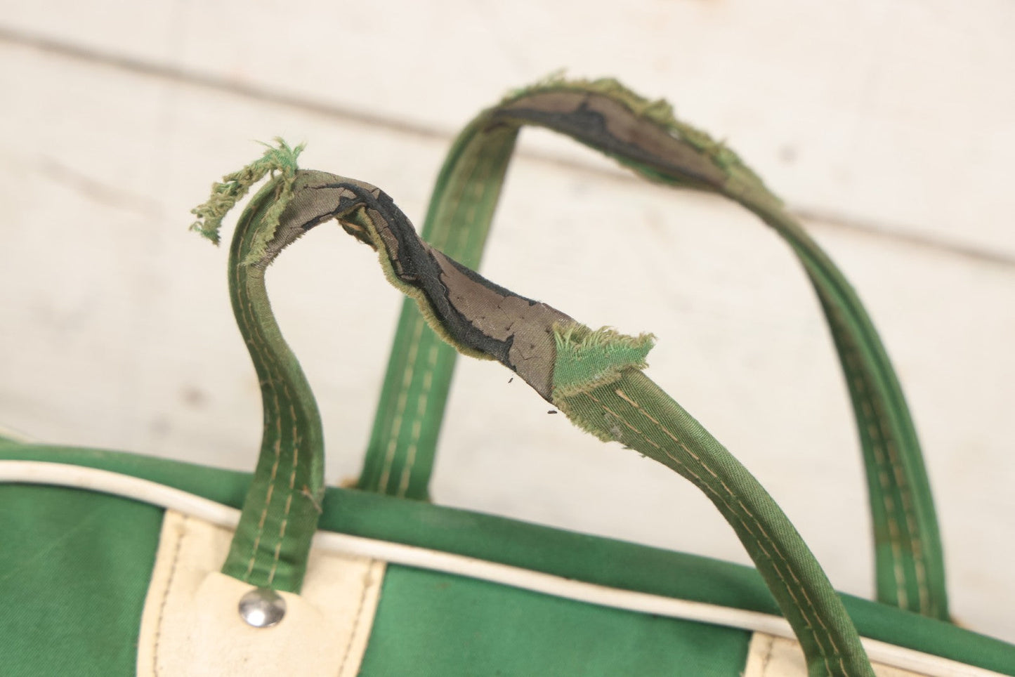 Lot 056 - Vintage Green Gym Bag From McCann Technical School, North Adams, Massachusetts