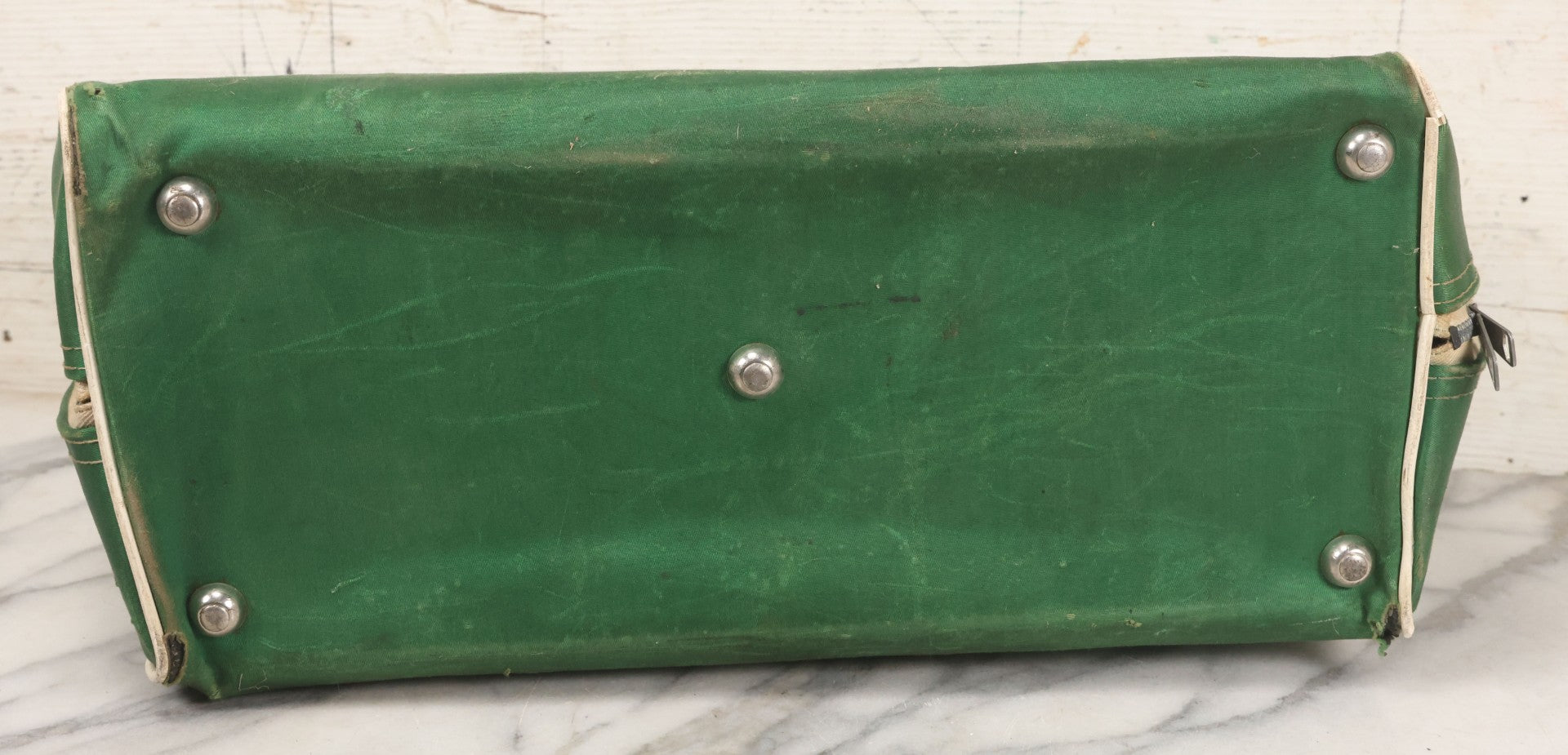 Lot 056 - Vintage Green Gym Bag From McCann Technical School, North Adams, Massachusetts