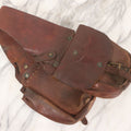 Lot 058 - Antique Brown Leather Cavalry Saddlebags With Buckle Straps And Rivet Reinforcements