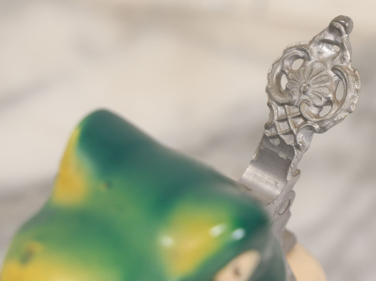 Lot 068 - Vintage Ceramic Frog Stein With Cast Metal Lid Hinge, With Sticker For Golden Crown E&R Western Germany, 5-5/8" H