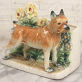 Lot 072 - Vintage Ceramic Boxer Dog Painted Planter, Yoko Boeki Co. Japan, 6" H