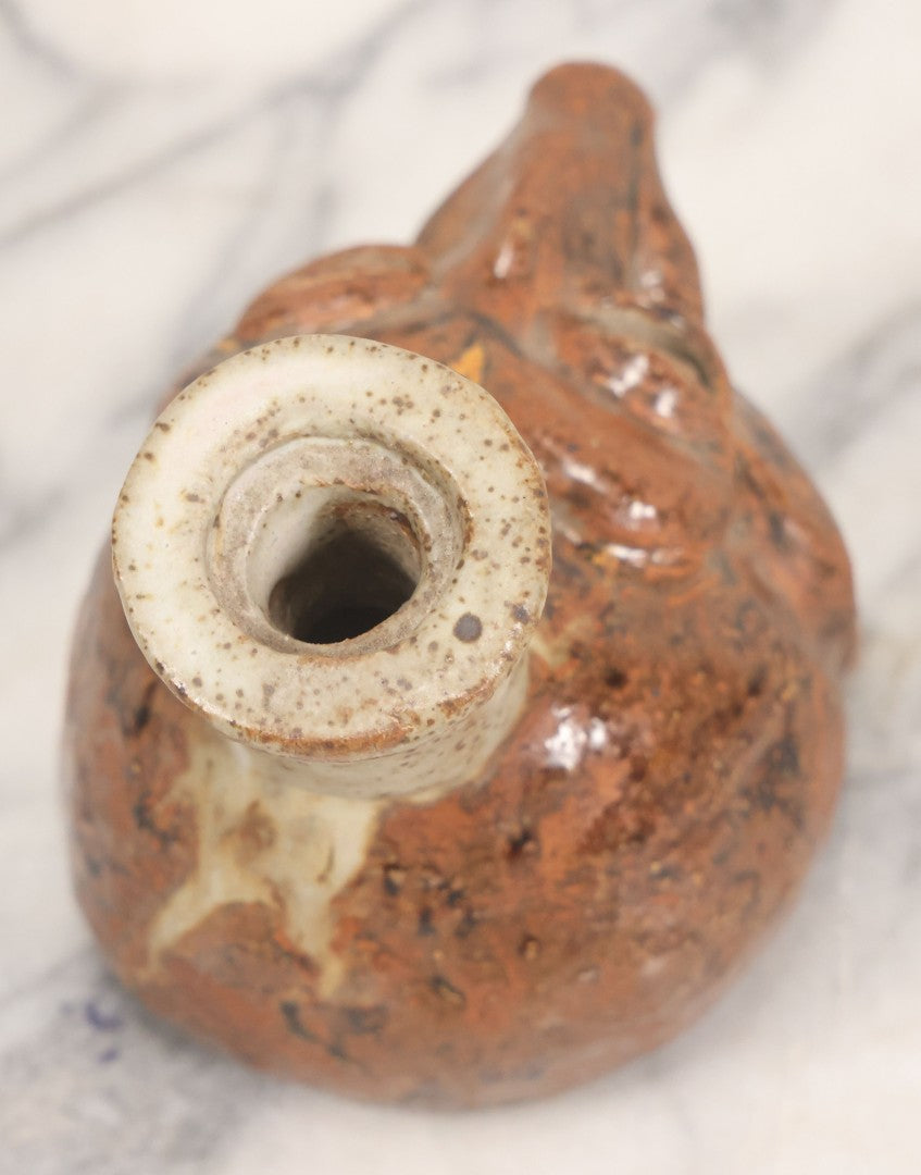 Lot 080 - Vintage Comic Face Jug Pottery Bottle Marked "B. Goode," Sculptural Figural Head Design, 4-3/4" H