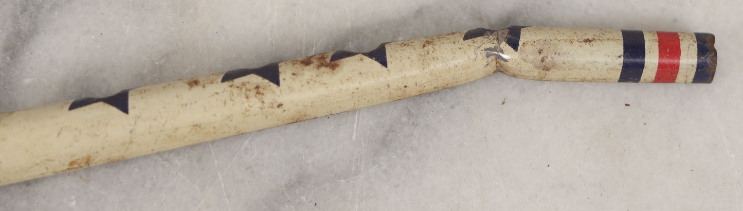 Lot 099 - Vintage “All American Fife” Patriotic Tin Lithograph Toy Flute, Note Broken End, 12-1/2" L
