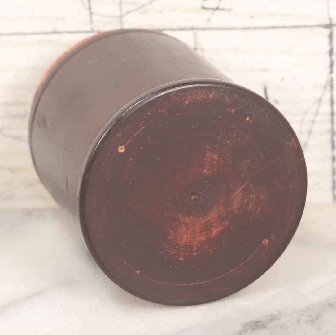 Lot 106 - Vintage Turned Wood Bullet-Shaped Container With Screw-Top Lid