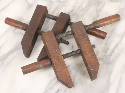 Lot 107 - Pair Of Antique Narragansett Machine Co. Model No. 815 Small Woodworking Clamps, Providence, R.I., Stamped “Boiler Dept.”