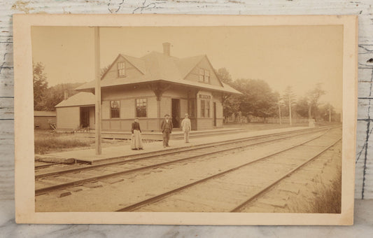 Lot 119 - Antique Boarded Photograph Of The Railroad Depot, Quincy, Massachusetts