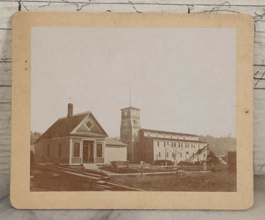 Lot 120 - Antique Boarded Photograph Of The Old Troy Blanket Mill, Troy, New Hampshire