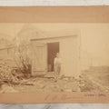 Lot 123 - Antique Boarded Occupational Photograph Of Bricklayer Beside Shed, Photographed By F.J. Taylor & Co., Cambridgeport, Mass