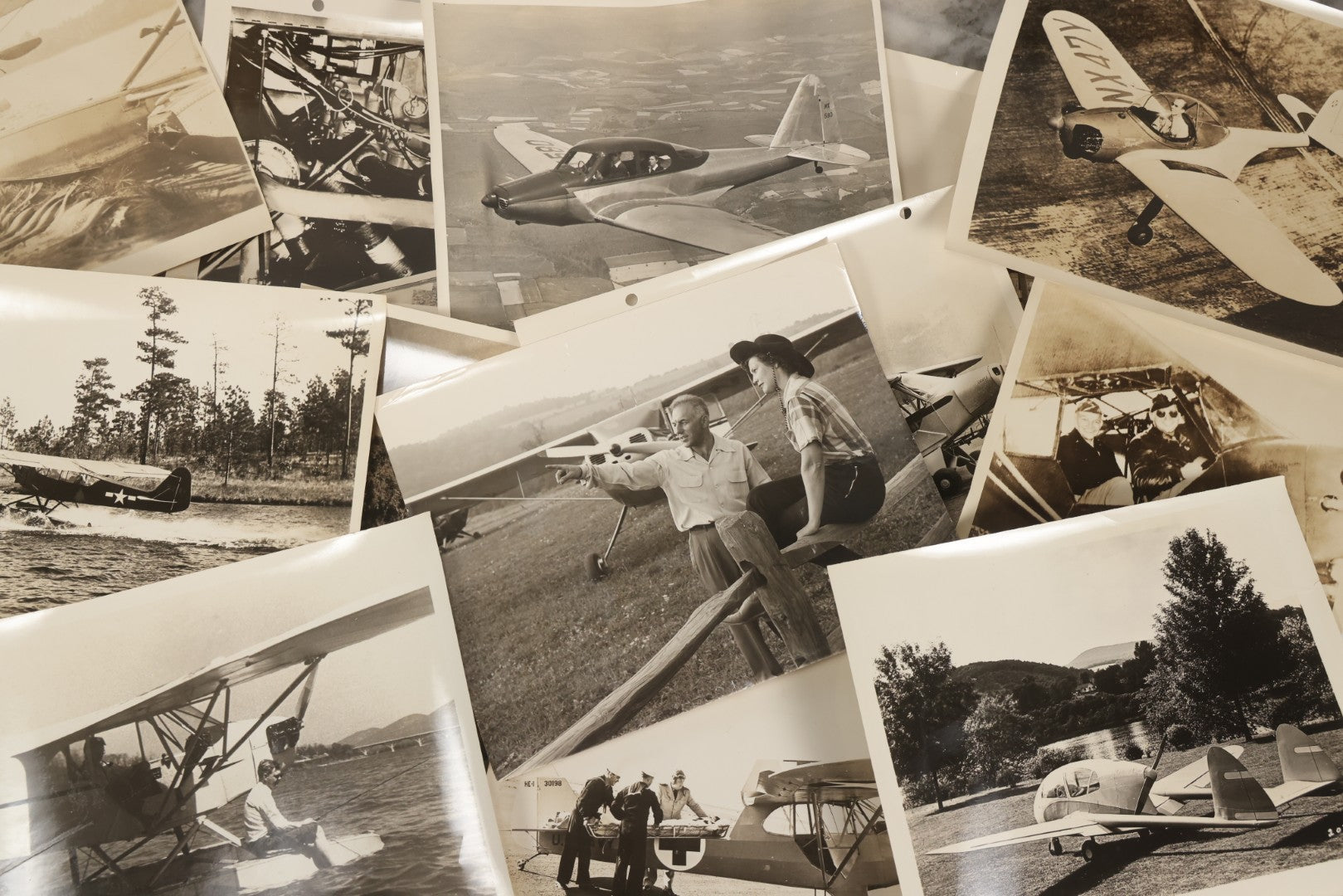 Lot 126 - Grouping Of 25+ Vintage Glossy Photographs Of Airplanes And Aviators