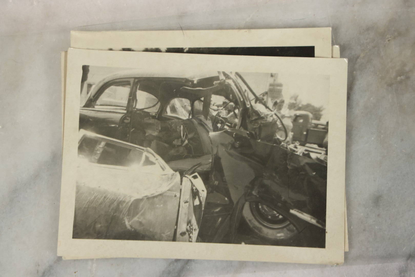 Lot 127 - Grouping Of 15+ Vintage Snapshot Photographs Of Automobile Crash Aftermath, Circa Mid-20th Century