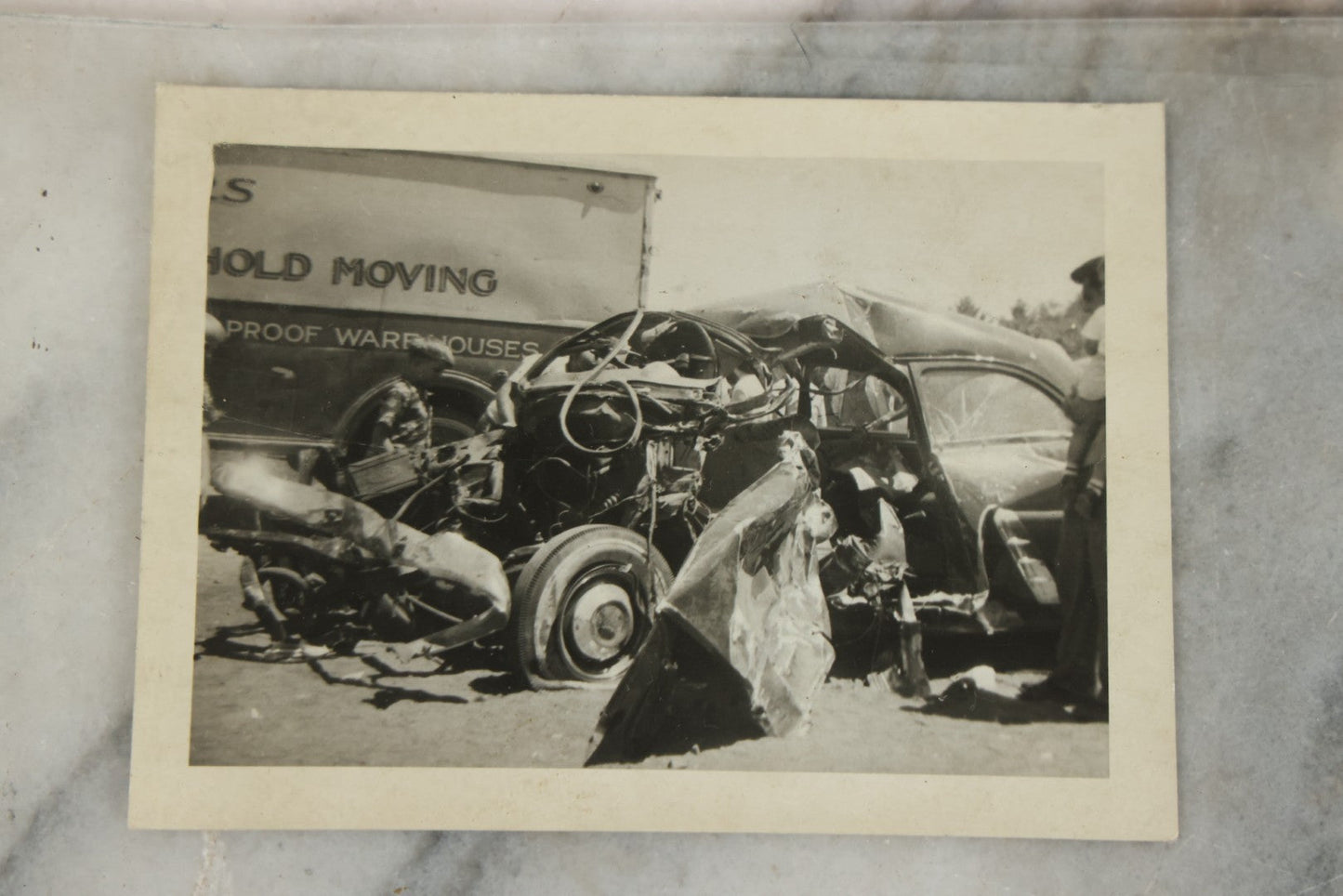 Lot 127 - Grouping Of 15+ Vintage Snapshot Photographs Of Automobile Crash Aftermath, Circa Mid-20th Century