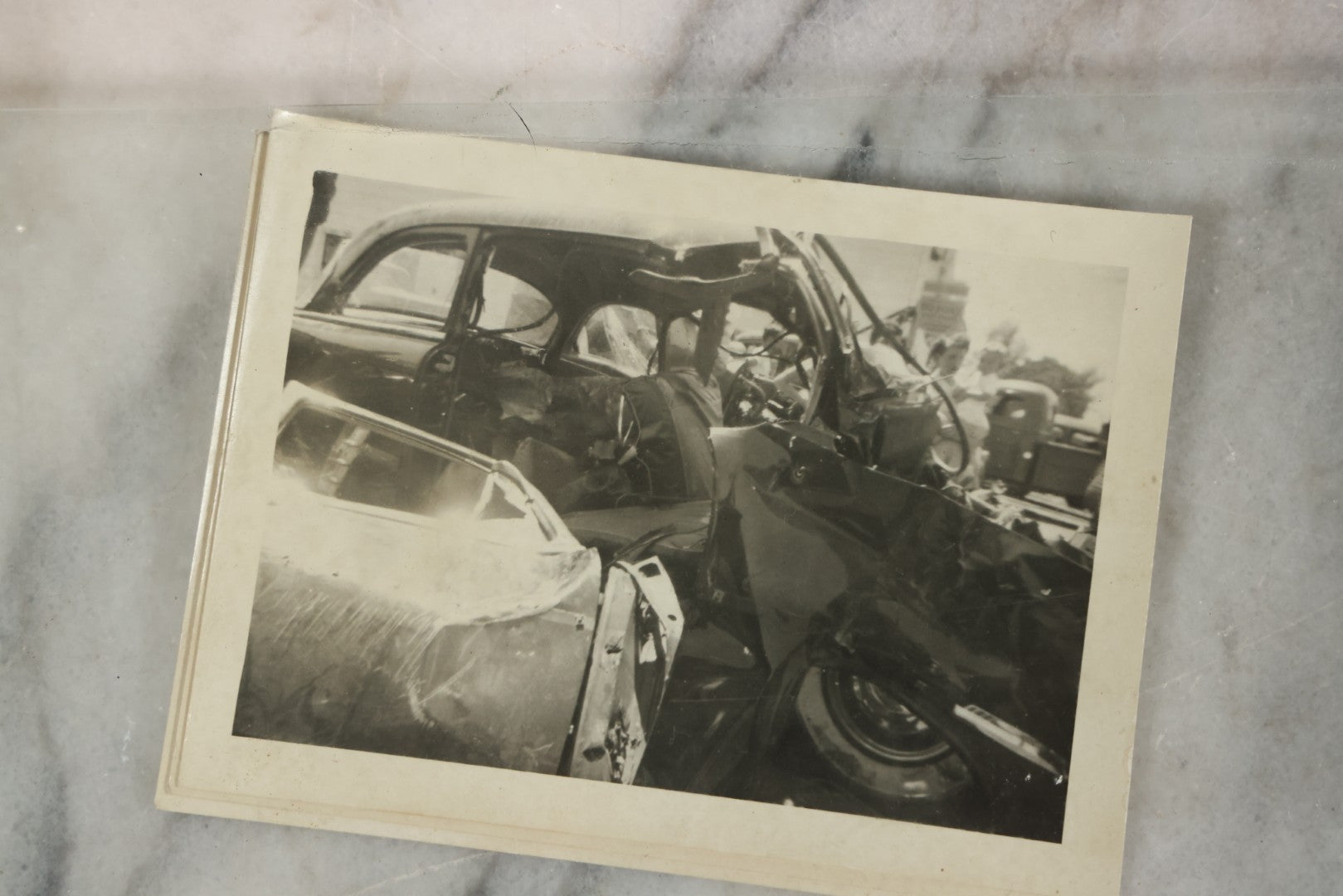 Lot 127 - Grouping Of 15+ Vintage Snapshot Photographs Of Automobile Crash Aftermath, Circa Mid-20th Century
