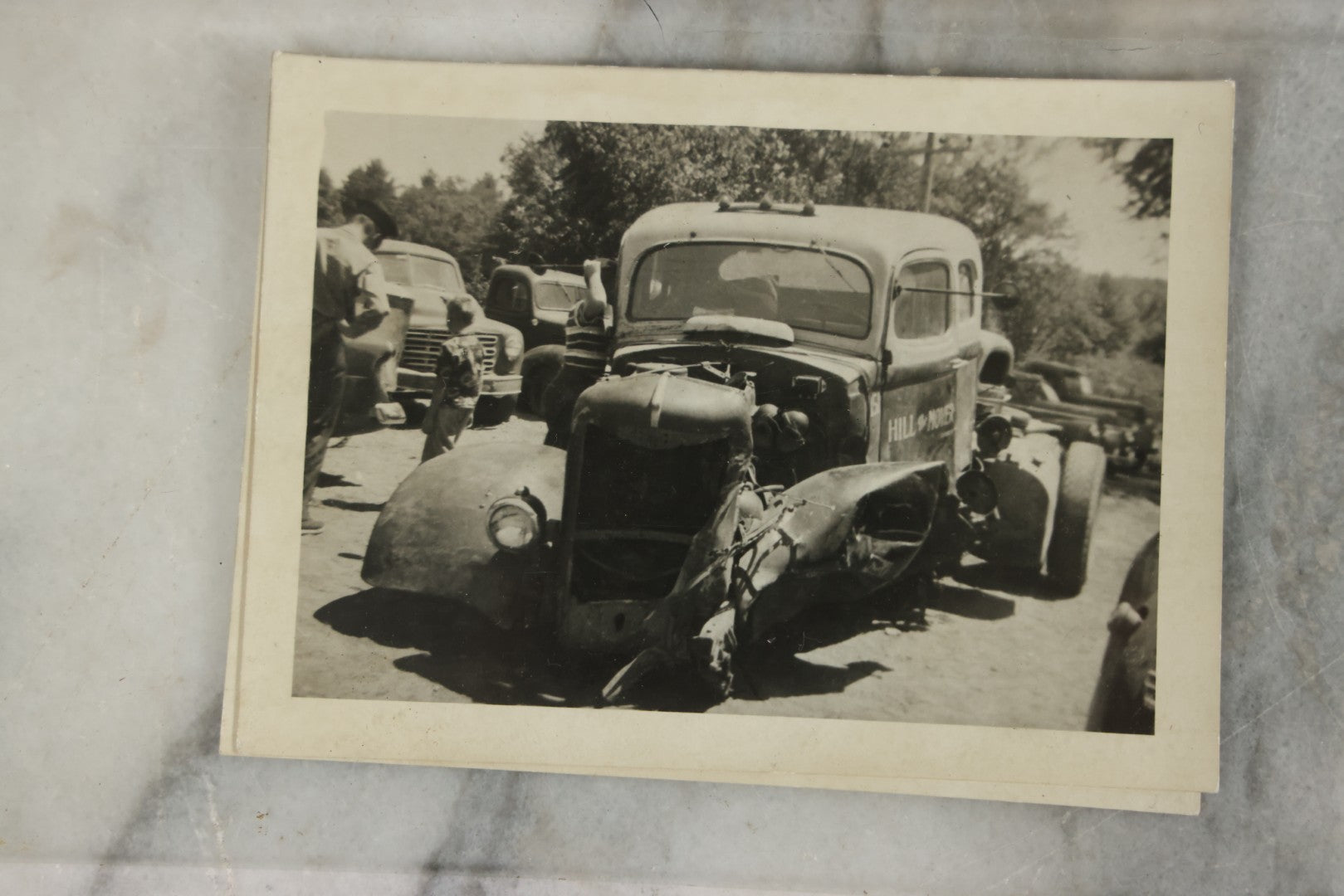 Lot 127 - Grouping Of 15+ Vintage Snapshot Photographs Of Automobile Crash Aftermath, Circa Mid-20th Century