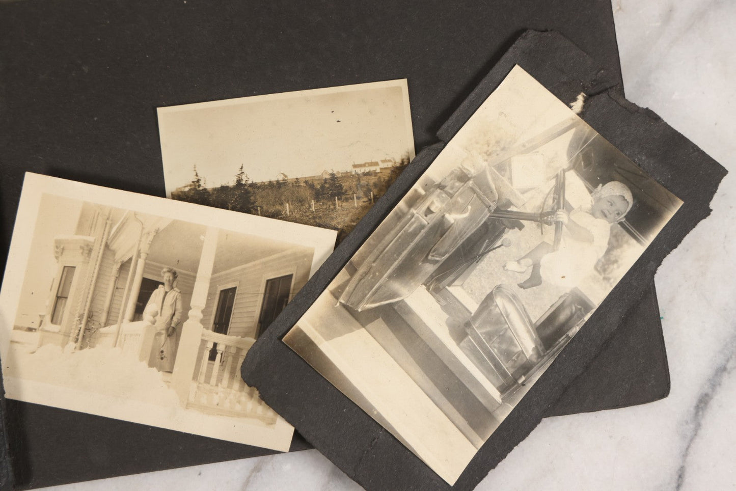 Lot 129 - Grouping Of Four Antique & Vintage Snapshot Photo Albums With One Boarded Photograph Of Child On Pony, Including Agricultural, Coastal, Sailing, And Animal Views