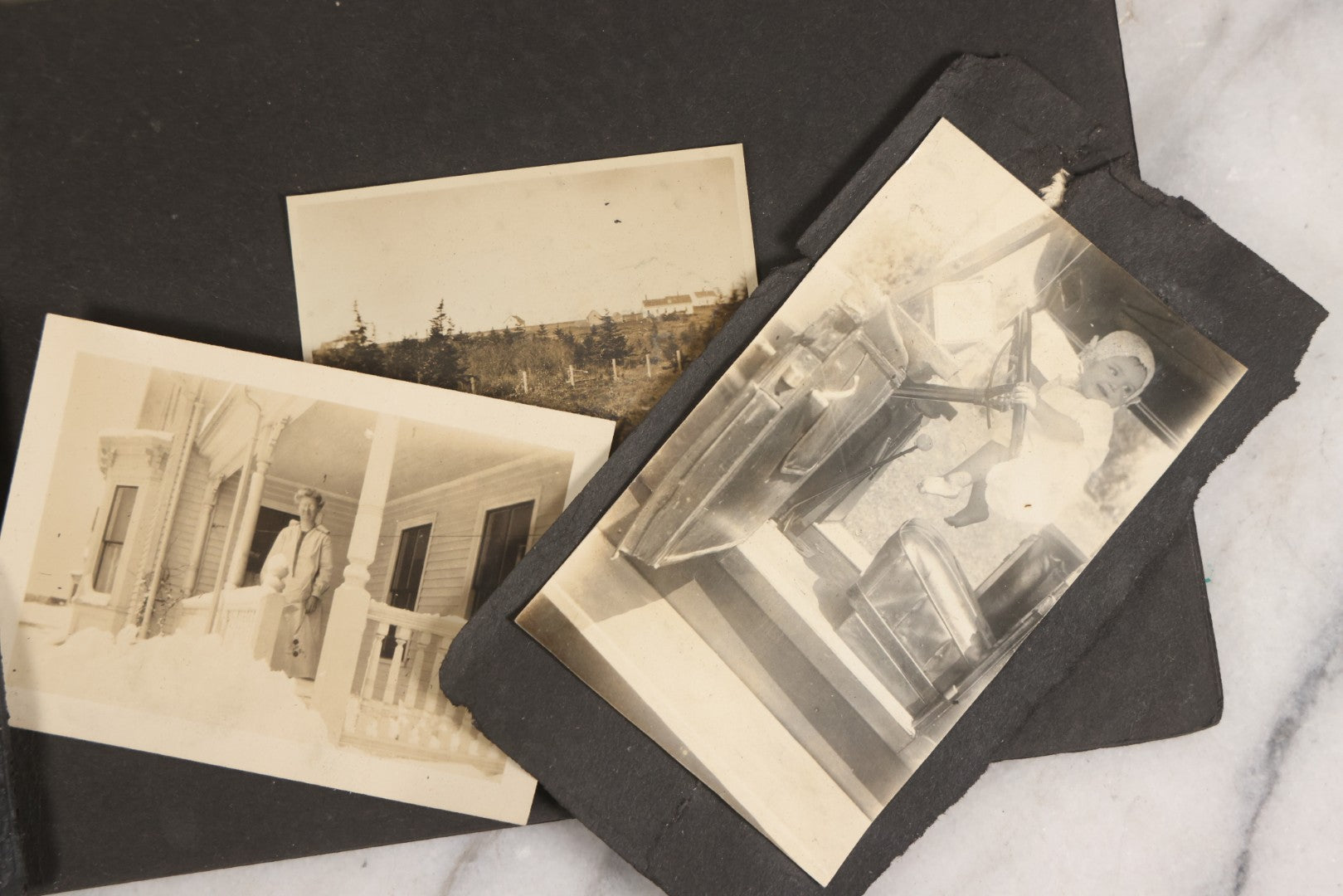 Lot 129 - Grouping Of Four Antique & Vintage Snapshot Photo Albums With One Boarded Photograph Of Child On Pony, Including Agricultural, Coastal, Sailing, And Animal Views