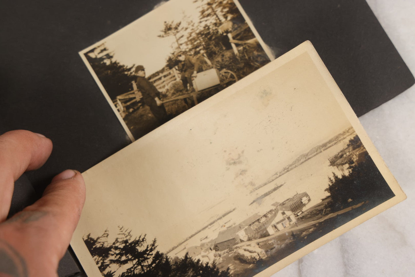 Lot 129 - Grouping Of Four Antique & Vintage Snapshot Photo Albums With One Boarded Photograph Of Child On Pony, Including Agricultural, Coastal, Sailing, And Animal Views