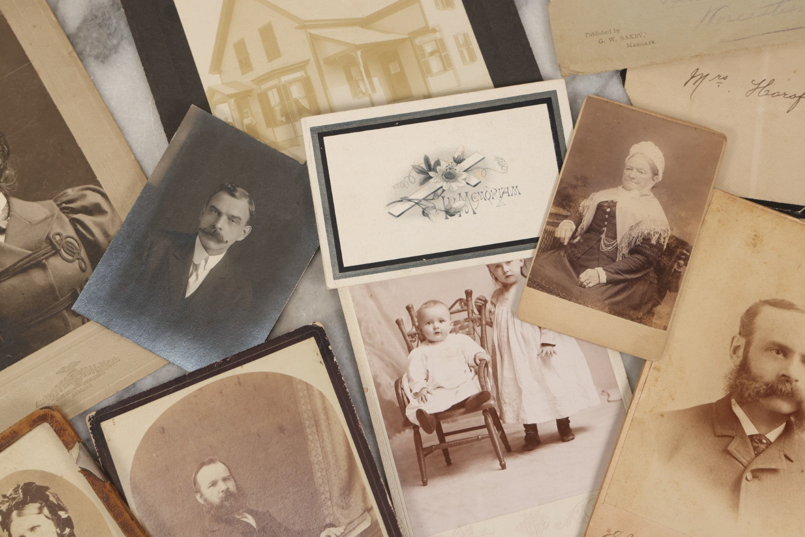 Lot 136 - Grouping Of 10+ Antique Ephemera And Photographs Relating To The Birkett And Horsfall Families Of Troy, New Hampshire, Including Memorial Card For Hannah Birkett