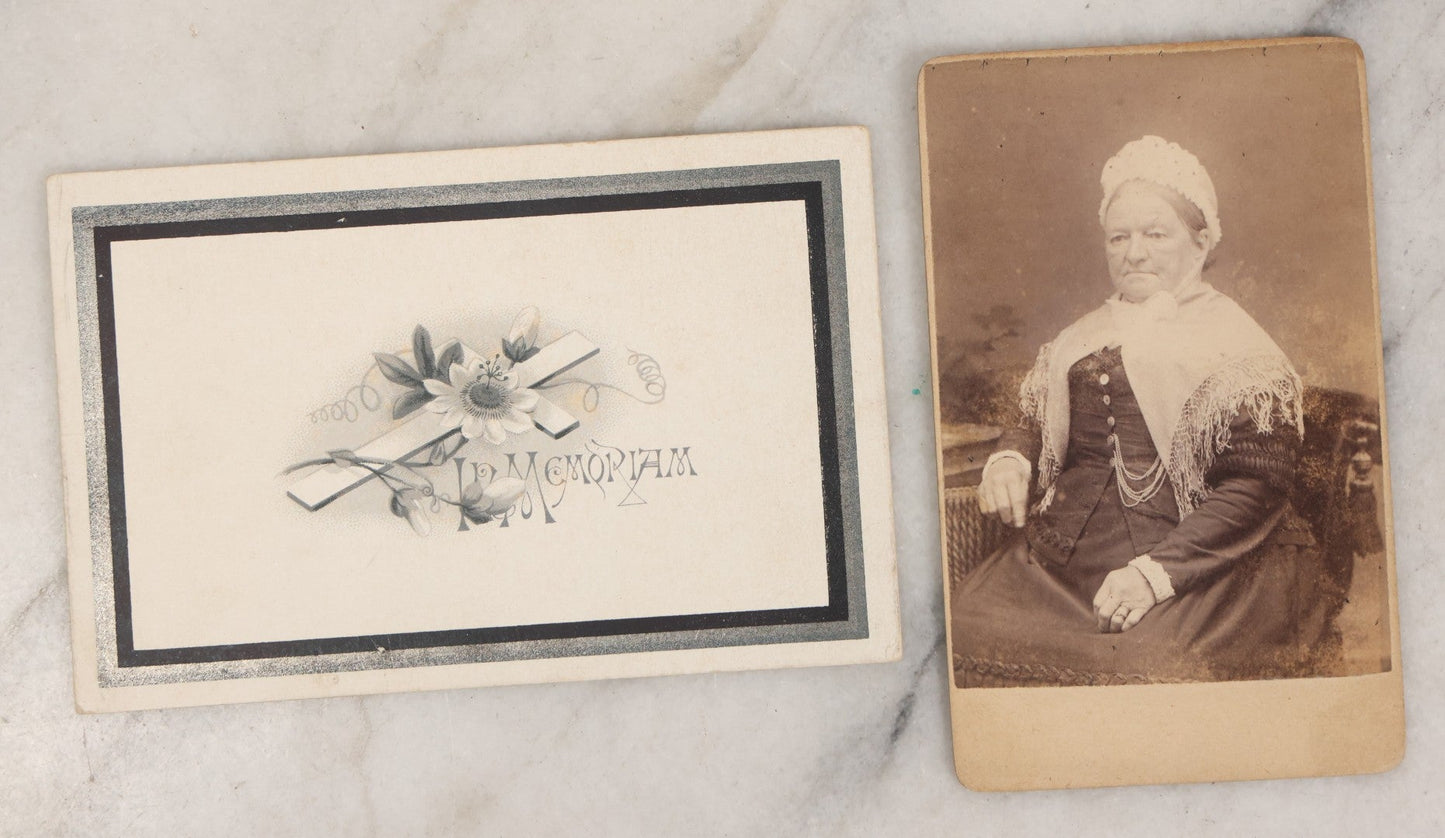 Lot 136 - Grouping Of 10+ Antique Ephemera And Photographs Relating To The Birkett And Horsfall Families Of Troy, New Hampshire, Including Memorial Card For Hannah Birkett