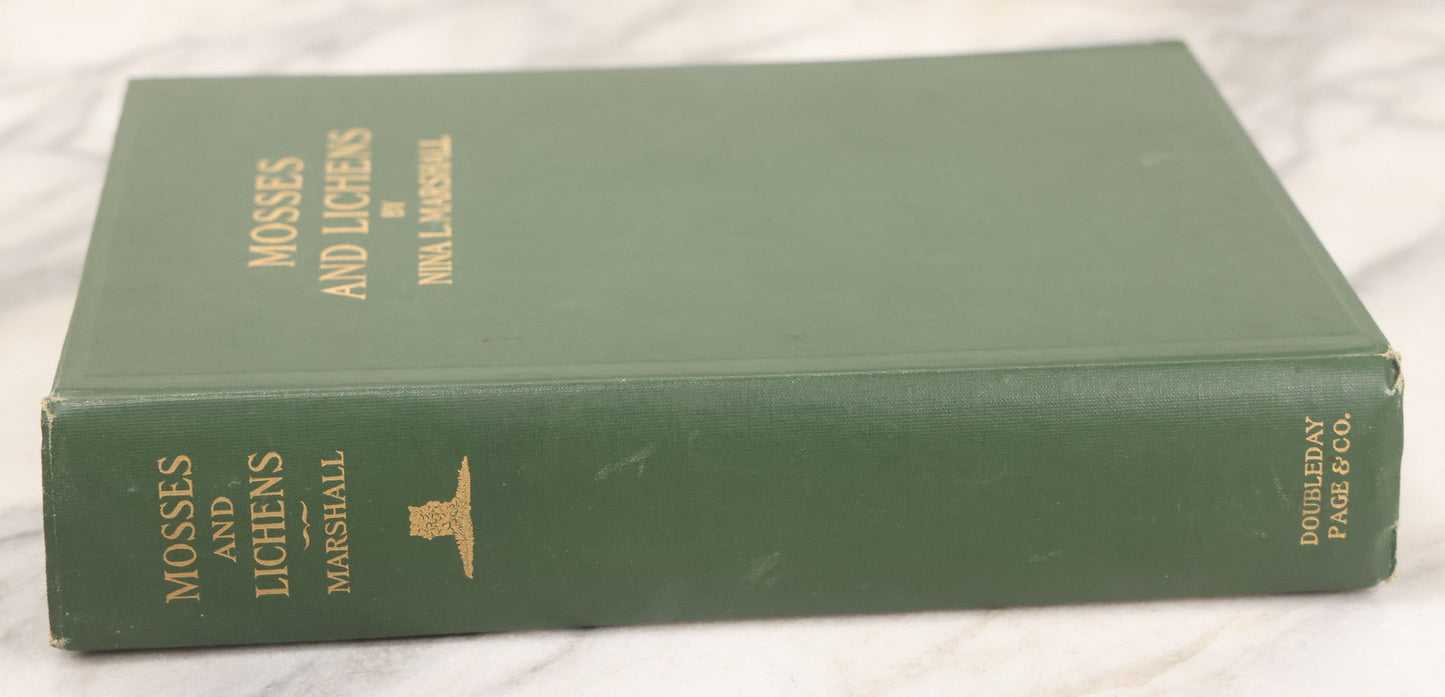 Lot 141 - "Mosses And Lichens" Antique Nature Book By Nina L. Marshall, With Sixteen Plates In Color And Thirty-Two In Black And White From Photographs By J.A. & H.C. Anderson, Doubleday, Published By Page & Company, Garden City, New York, 1910