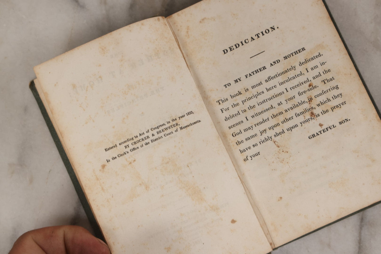 Lot 145 - "The Mother At Home" Antique Book On Motherhood By John S.C. Abbott, Published By Crocker & Brewster, Boston, And Leavitt Lord & Co., New York, 1834