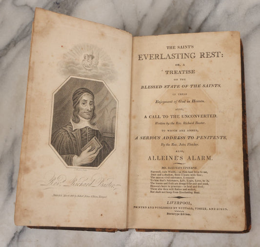 Lot 147 - "The Saint's Everlasting Rest" Antique Religious Book By Rev. Richard Baxter, With Writings By Rev. John Fletcher, Illustrated With Woodcuts, Published By Nuttall, Fisher, And Dixon, Liverpool, Stereotype Edition, Circa Early-Mid 19th Century