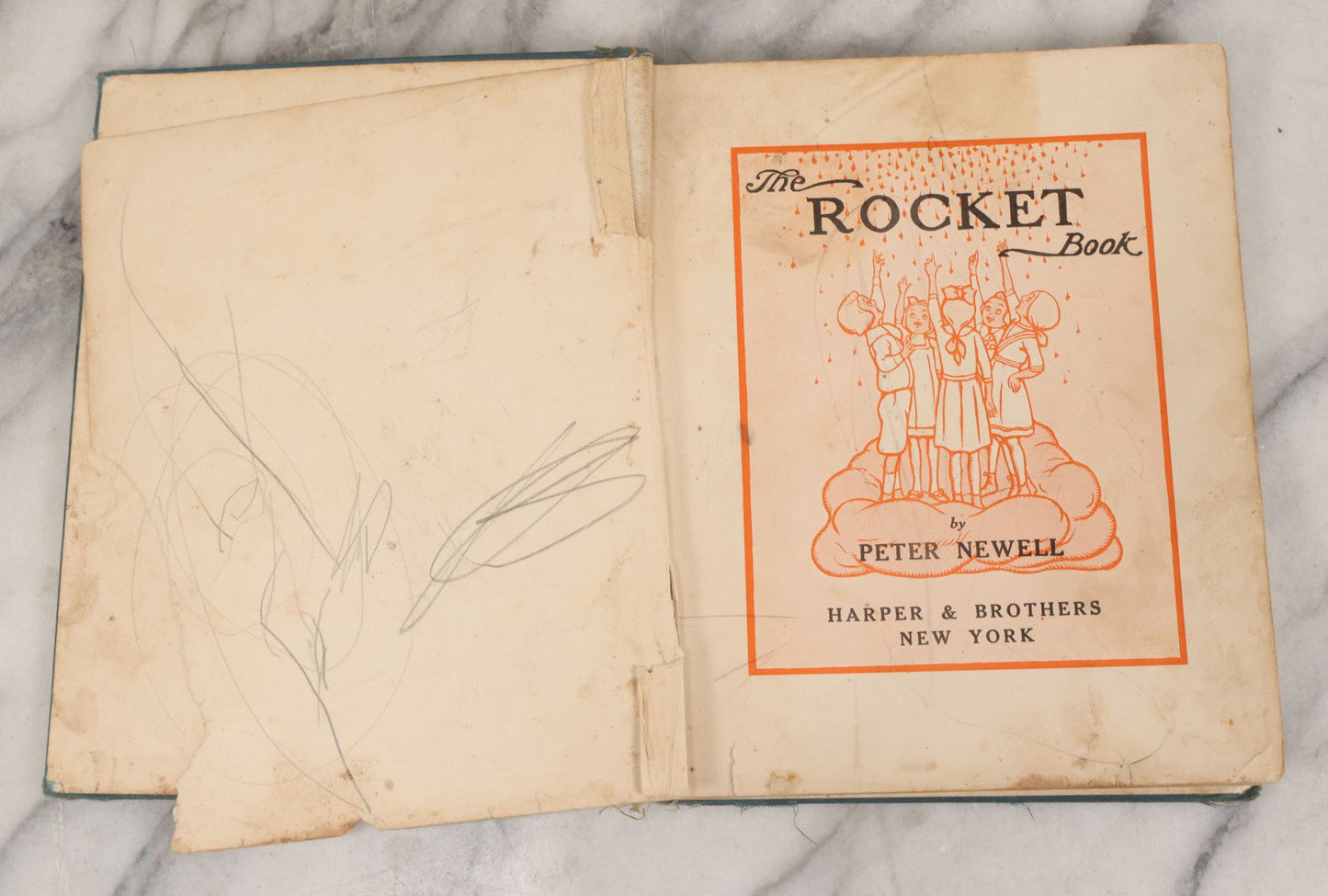 Lot 149 - "The Rocket Book" Antique Illustrated Children's Book By Peter Newell, Published By Harper & Brothers, New York, Copyright 1912, Patented June 4, 1912