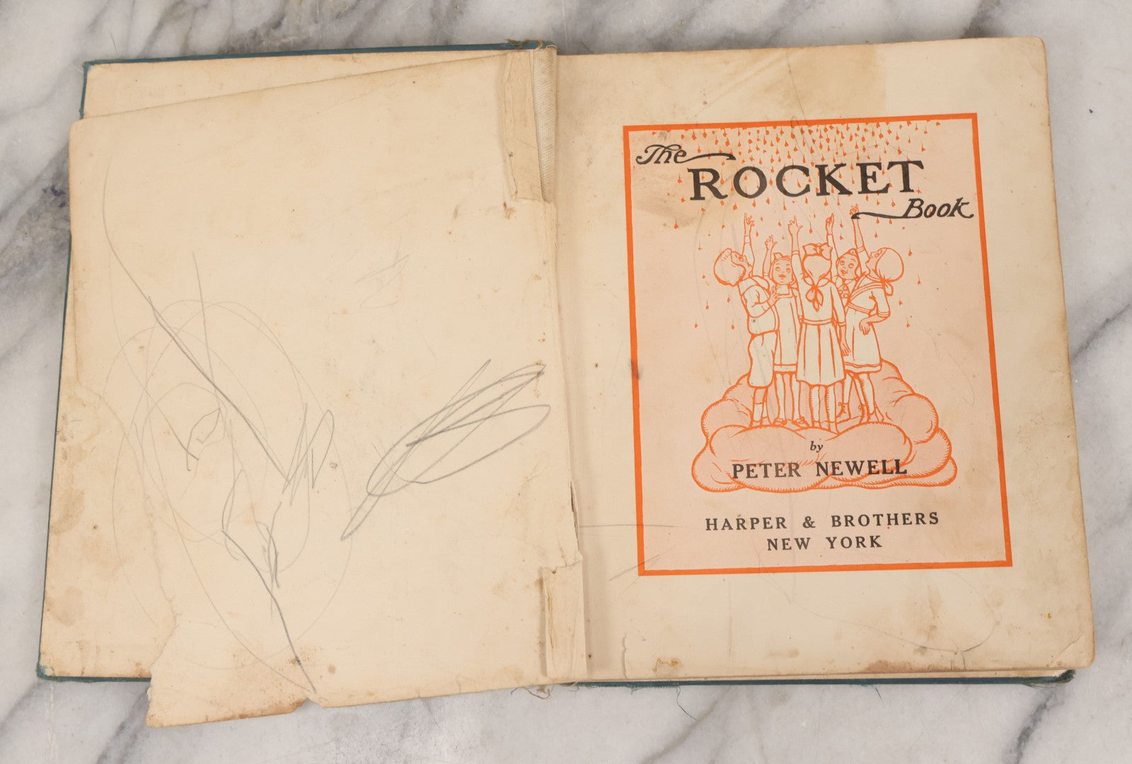 Lot 149 - "The Rocket Book" Antique Illustrated Children's Book By Peter Newell, Published By Harper & Brothers, New York, Copyright 1912, Patented June 4, 1912
