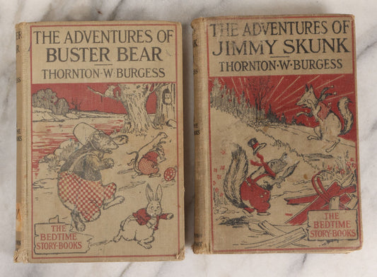 Lot 151 - "The Adventures Of Buster Bear" & "The Adventures Of Jimmy Skunk" Vintage Children's Books By Thornton W. Burgess, Illustrated By Harrison Cady, Published  By Little, Brown, And Company, Boston, 1926 & 1920