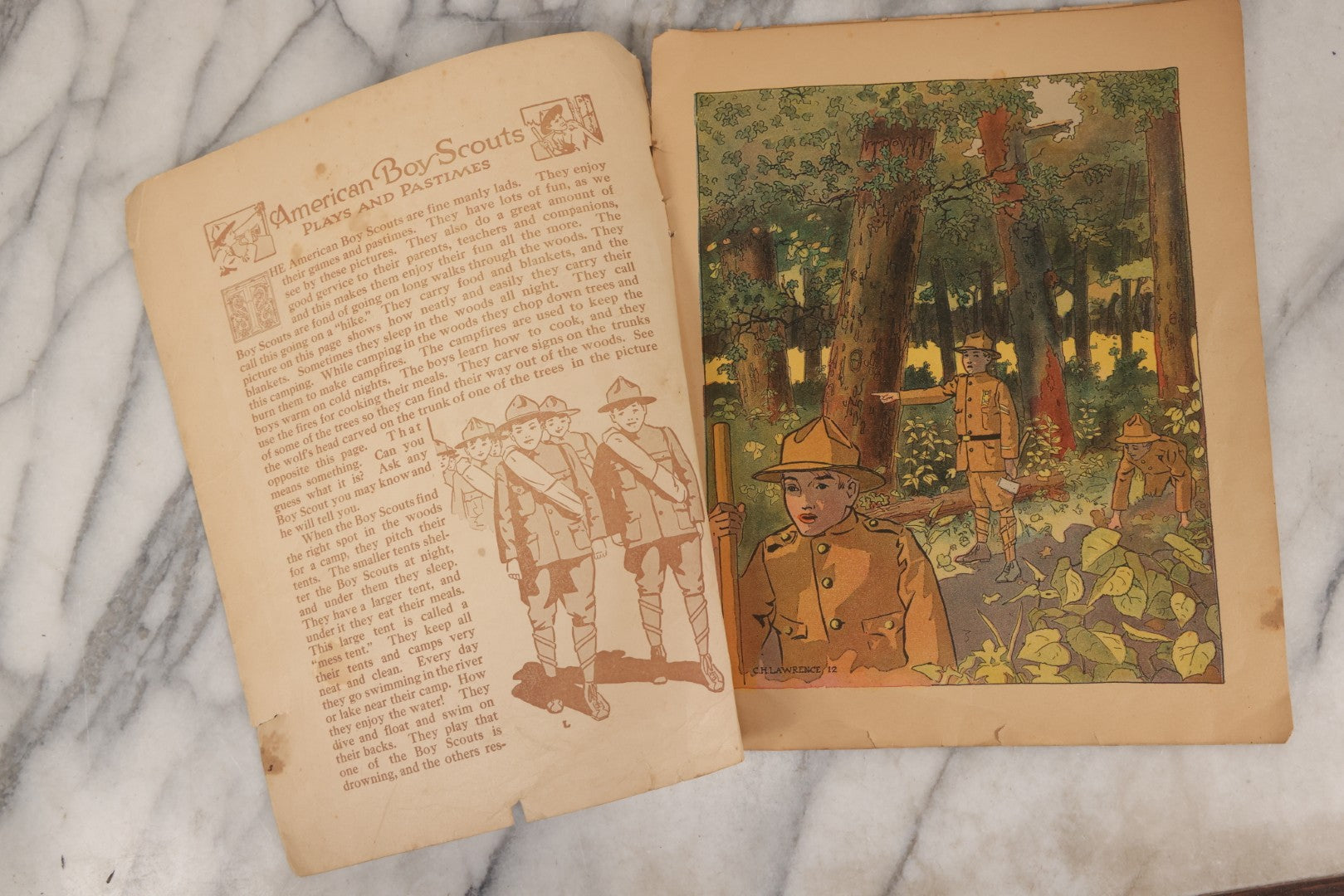 Lot 162 - "American Boy Scouts: Plays And Pastimes" Antique Illustrated Book, Published By M.A. Donohue & Co., 1912