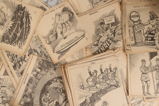 Lot 164 - Grouping Of 200+ Vintage World War Two Newspaper Comic Strips, Providence, Rhode Island, 1942–1944, Featuring Axis Powers, Hitler, Domestic Politics, And Wartime Culture, By Henderson, Halladay, And Others