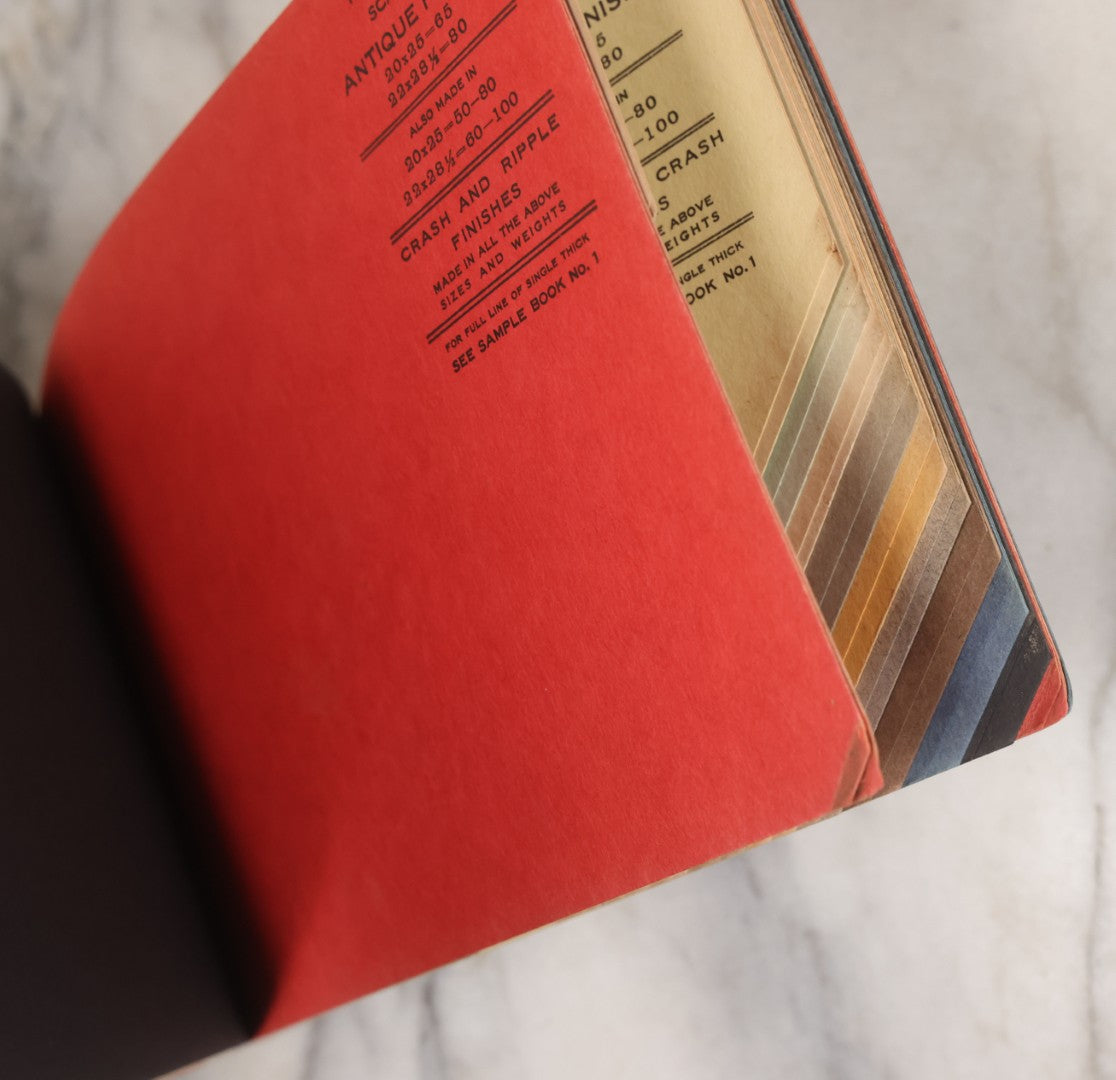 Lot 167 - Antique Paper Sample Book "Buckeye Covers" No. 2 By The Beckett Paper Company, Hamilton, Ohio – Ripple And Crash Finishes