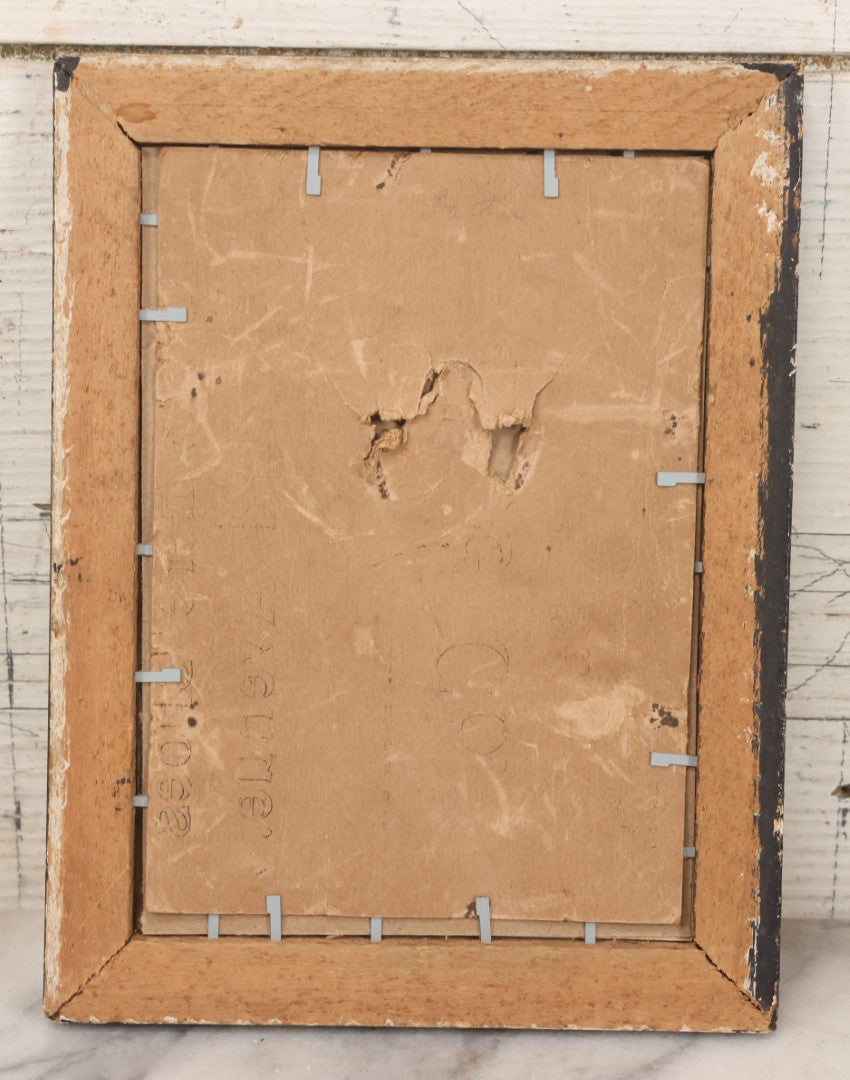 Lot 173 - Antique Hand-Colored Print Of "Washington And Lee At Monmouth" In Black Frame With Gold Corner Embellishments, 6-3/4" x 8-7/8"