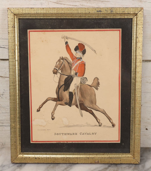 Lot 175 - Antique Hand-Colored Print Of “Southwark Cavalry,” In Frame, 11-1/4" x 13-3/8"