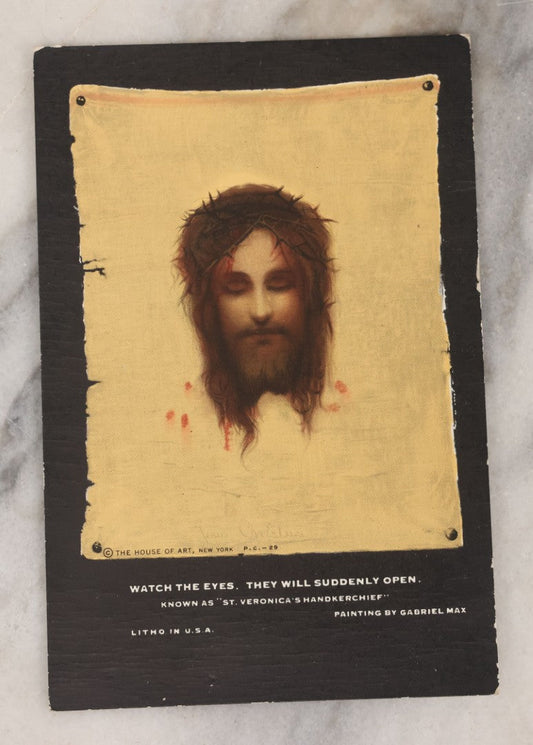 Lot 196 - Antique “Veil Of Veronica” Postcard, House Of Art No. P.C.-29, After Gabriel Max