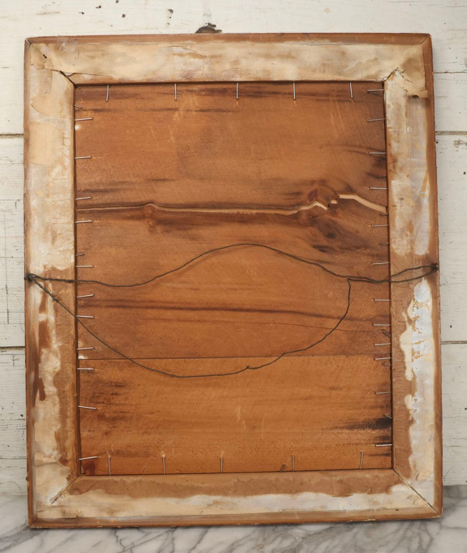 Lot 003 - Antique Edwardian Mourning Memorial Lithograph "In Loving Memory Of Our Dear Father Chas. E. Ege, Died August 13, 1905" With Gold And Glitter Accents, Mother Of Pearl Backing, Copyright 1903, William F. Hall, Philadelphia, 21-1/2" x 25-5/8"