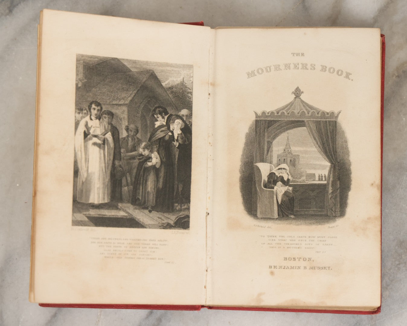 Lot 007 - "The Mourner's Book" Antique Miniature Devotional Book On Death And Mourning, Undated