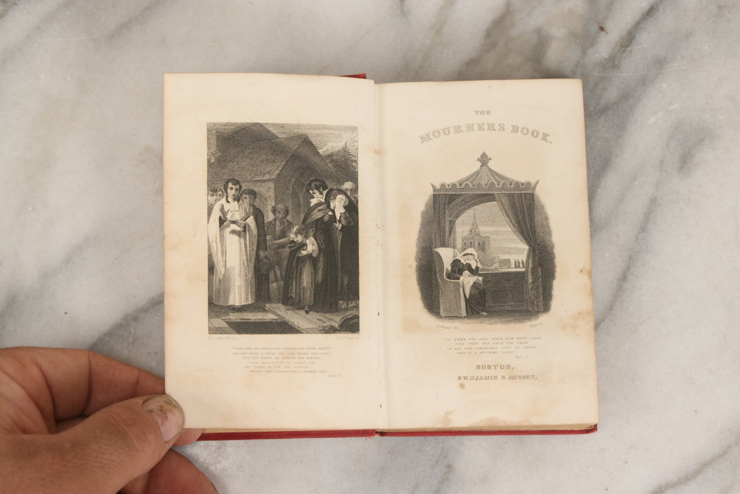 Lot 007 - "The Mourner's Book" Antique Miniature Devotional Book On Death And Mourning, Undated