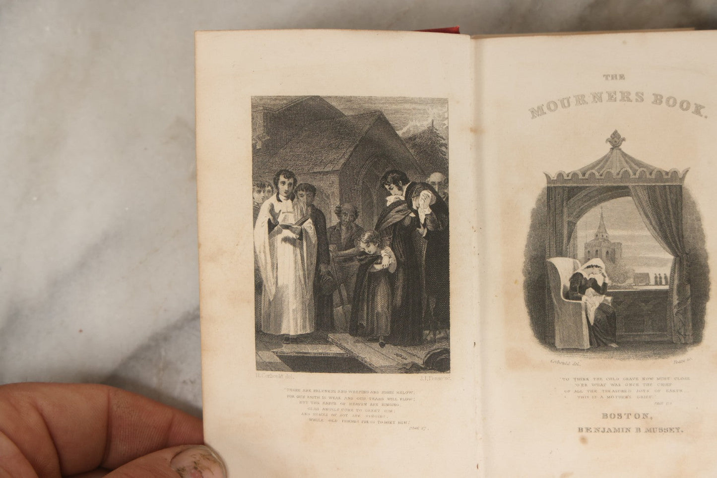 Lot 007 - "The Mourner's Book" Antique Miniature Devotional Book On Death And Mourning, Undated