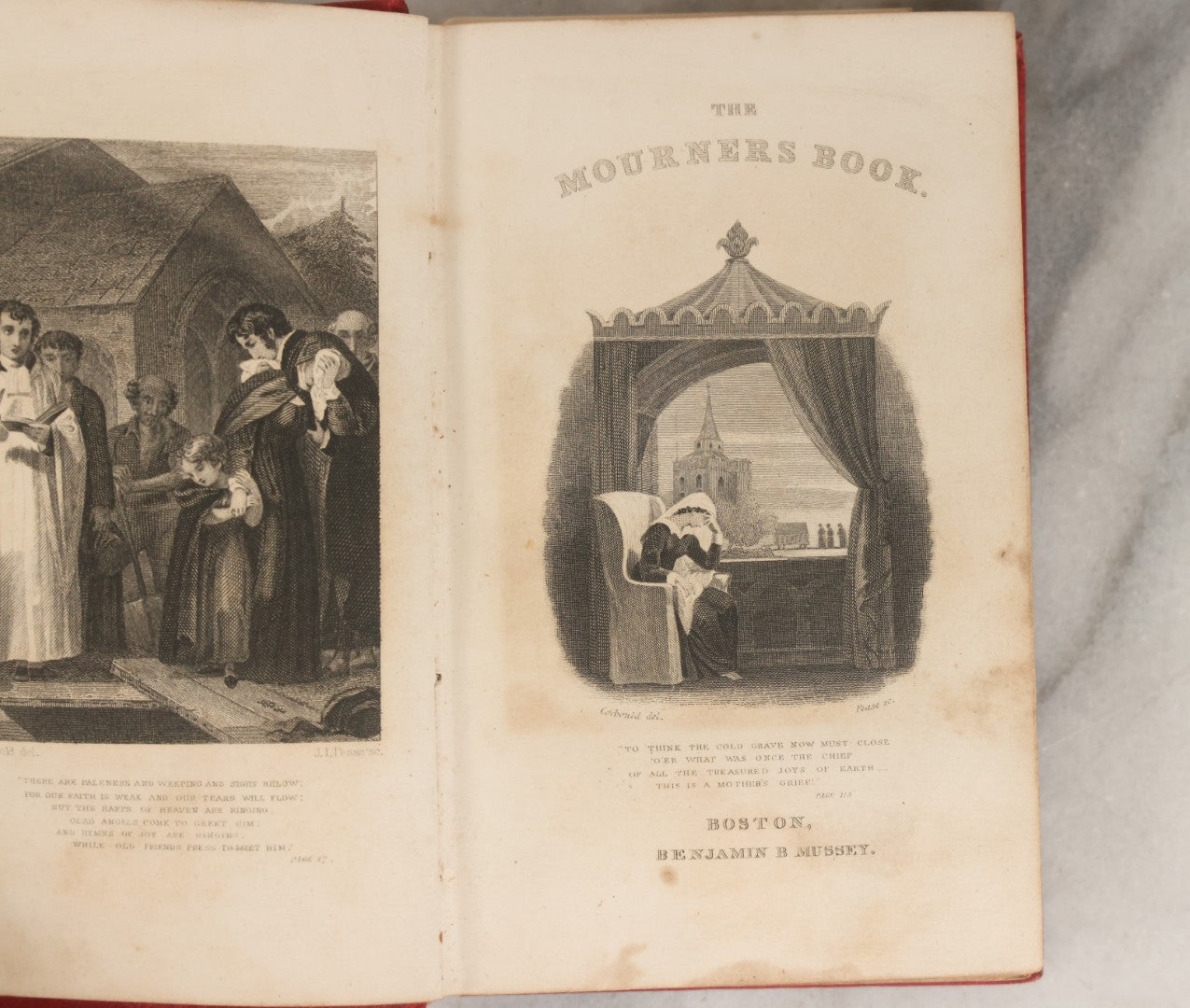 Lot 007 - "The Mourner's Book" Antique Miniature Devotional Book On Death And Mourning, Undated