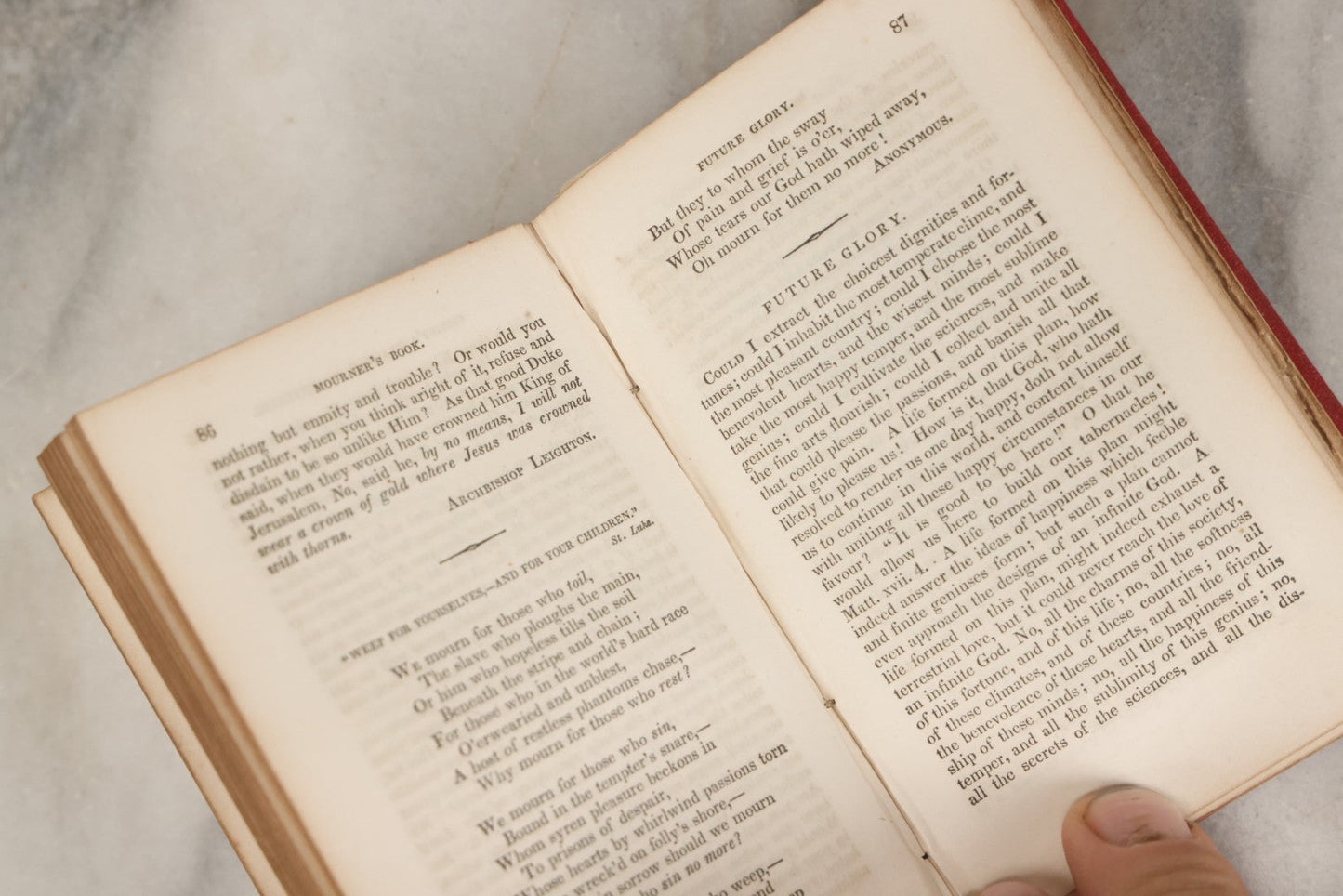 Lot 007 - "The Mourner's Book" Antique Miniature Devotional Book On Death And Mourning, Undated